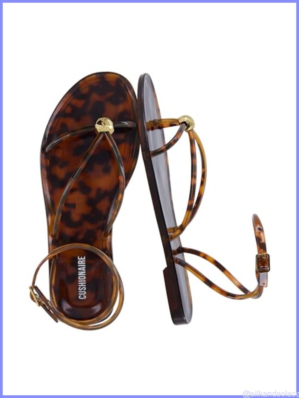 Cushionaire Jelly Slide Sandals with Gold Accent, Waterproof Casual Beach Slides
